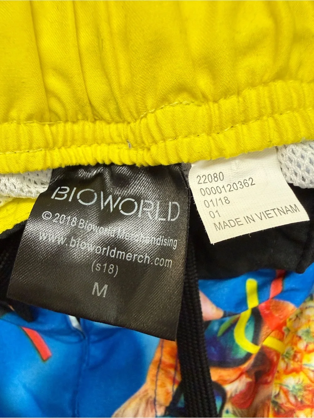 Bioworld Blue Pineapple Print Men's Swim Board Shorts